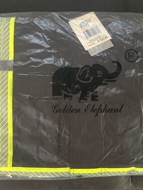 Golden Elephant Reflective Trim Black Jacket